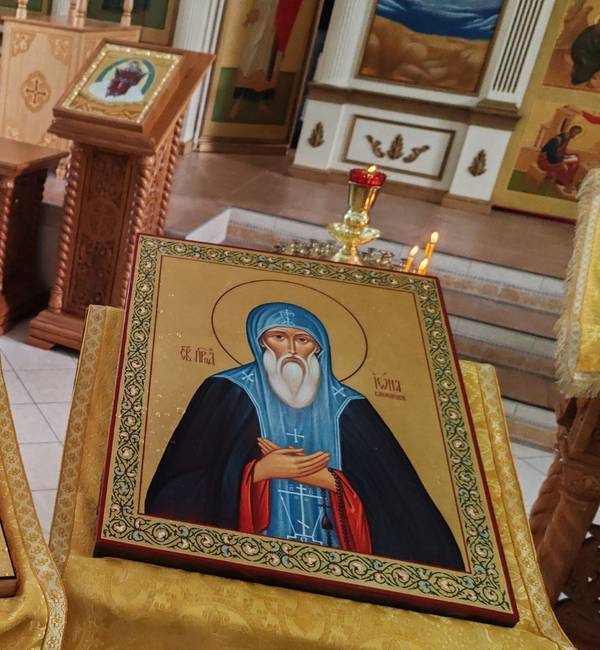 Освящение иконы преподобного Иона Климецкого, Олонецкого в храме