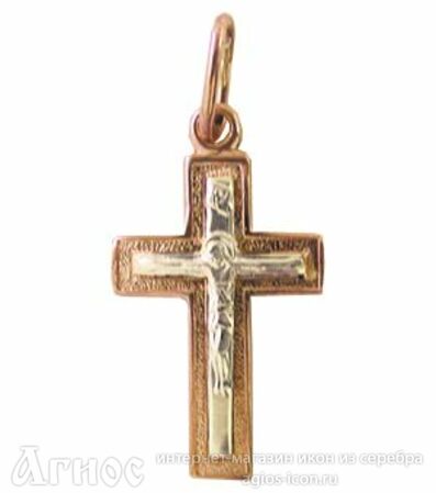Православный нательный крест четырехконечный из золота, фото 1