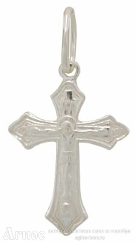 Православный нательный крест криновидный из серебра, фото 1