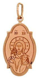 Нательная иконка Иисуса Христа "Господь Вседержитель" из золота