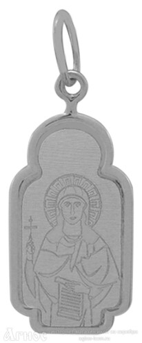 Нательная иконка св Татианы из серебра, фото 1