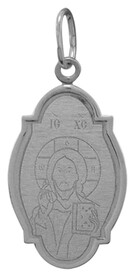 Нательная иконка Иисуса Христа "Господь Вседержитель" из серебра