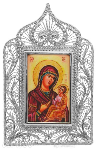 Икона Божьей Матери "Скоропослушница" из серебра, фото 1
