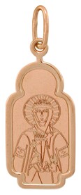 Нательная иконка св Ольги из золота