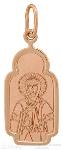 Нательная иконка св Ольги из золота, фото 1