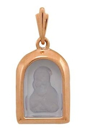 Нательная иконка Божьей Матери "Владимирская" из золота