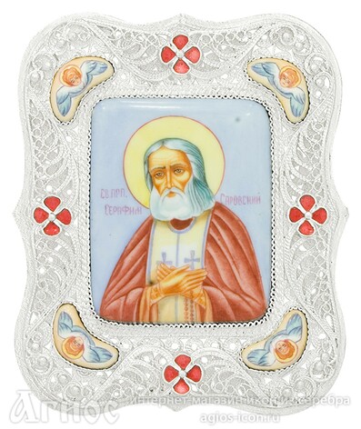 Икона св Серафима Саровского из серебра, фото 1