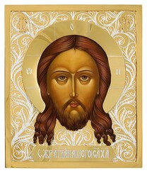 Икона Иисуса Христа "Спас Нерукотворный" из серебра