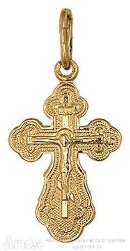 Классический золотой женский крестик, фото 1