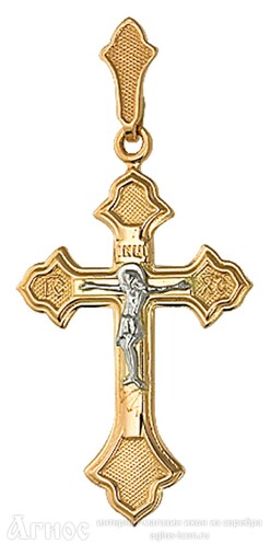 Золотой крест нательный православный, фото 1