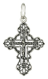Православный нательный крест терновый венец из серебра