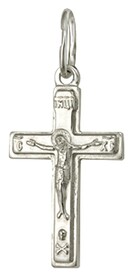 Православный нательный крест четырехконечный из серебра