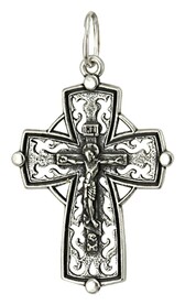 Православный нательный крест каплевидный из серебра