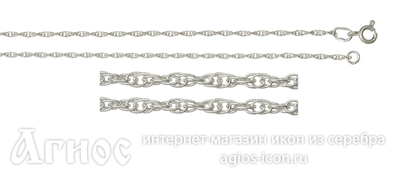Серебряная цепь "Двойная кордовая", 3.04 г, фото 1