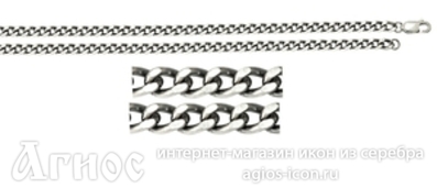 Цепь из серебра с чернением "Панцирная", 42 г, фото 1