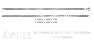 Серебряная цепь "Двойной ромб", 9.30 г, фото 1