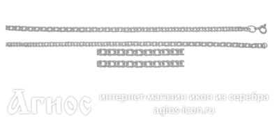 Серебряная цепь "Двойной ромб", 8.40 г, фото 1