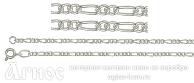 Серебряная цепь "Фигаро", 7.50 г, фото 1