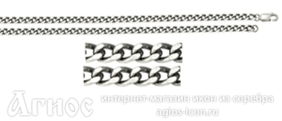 Цепь из серебра с чернением "Панцирная", 36 г, фото 1
