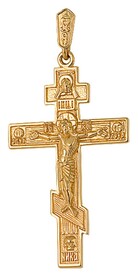 Золотой нательный крестик осмиконечный 