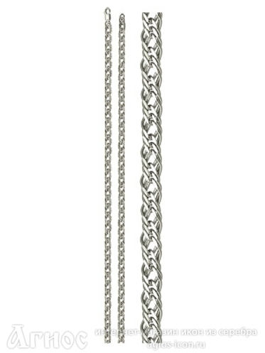 Серебряная цепь "Тройной ромб", 16 г, фото 1