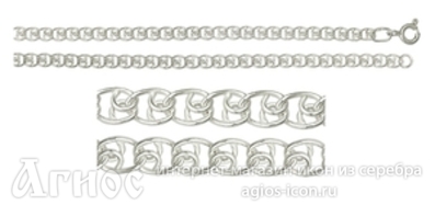 Серебряная цепь "Лав", 8.85 г, фото 1