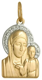 Золотой образок Пресвятой Богородицы "Казанская"