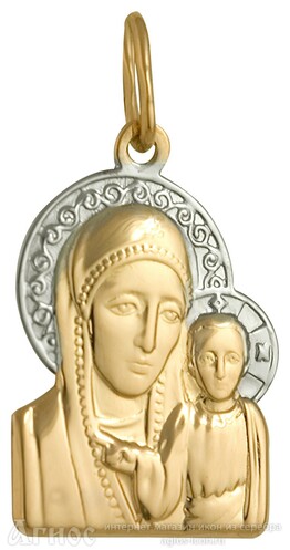 Золотой образок Пресвятой Богородицы "Казанская", фото 1