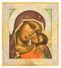 Икона Божьей Матери "Корсунская" из серебра