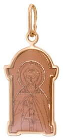 Золотая нательная иконка Димитрия Донскогос эмалью