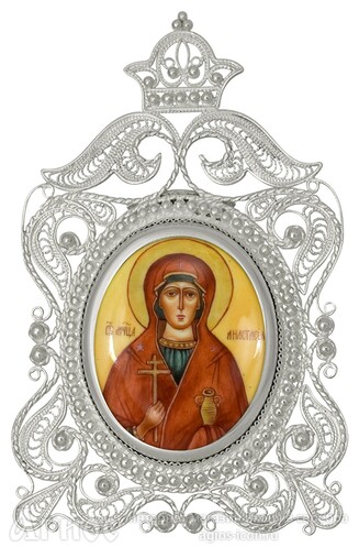 Икона Анастасии из серебра, фото 1