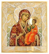 Икона Божьей Матери "Иверская" из серебра