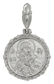 Нательная иконка Божьей Матери "Владимирская" из серебра