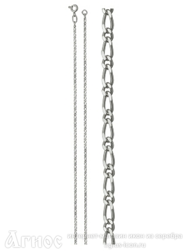 Серебряная цепь "Фигаро", 3.35 г, фото 1