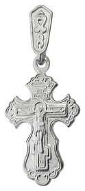 Крестик из белого золота нательный православный