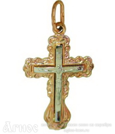 Православный нательный крест четырехконечный из золота, фото 1