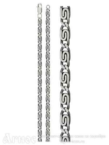 Цепь из серебра с чернением "Улитка", 19 г, фото 1