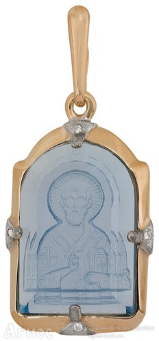 Нательная иконка Николая Чудотворца из золота, фото 1