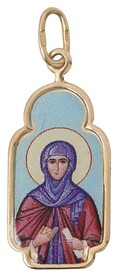 Золотая нательная иконка Ирина Каппадокийская