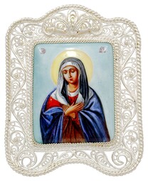 Икона Божьей Матери "Умиление" из серебра