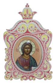 Икона Иисуса Христа "Господь Вседержитель" из серебра