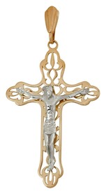 Православный нательный крест трилистниковый из золота