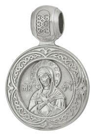 Образок Пресвятой Богородицы "Умиление" из серебра