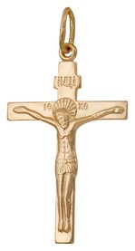 Православный нательный крест патриарший из серебра с позолотой