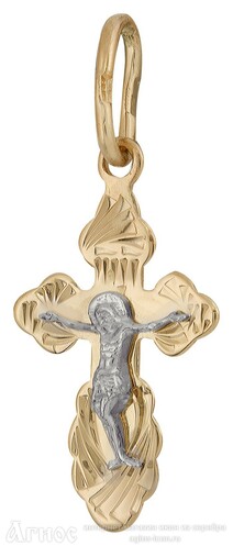 Крестик золотой детский  православный, фото 1