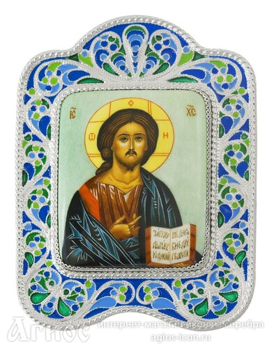 Икона Иисуса Христа "Господь Вседержитель" из серебра, фото 1