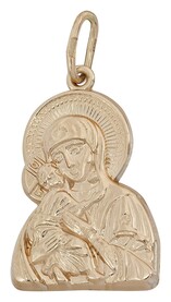 Объёмная золотая иконка "Владимирская"