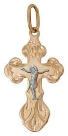 Золотой детский крестик Трилистниковый