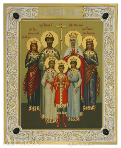 Икона Семьи Романовых из серебра с позолотой, фото 1