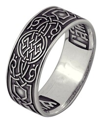 Православное мужское кольцо серебряное "Спаси и сохрани"
